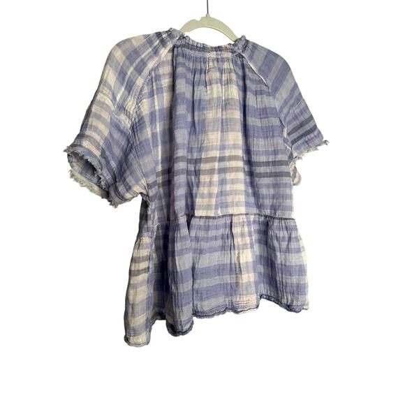 Pilcro and the Letterpress Anthropologie Bette Lavender Plaid boho blouse - Picture 8 of 8